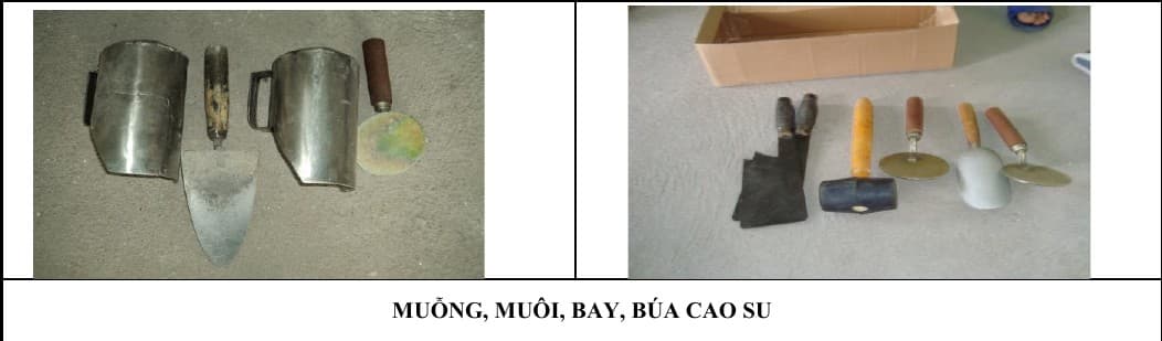 MUỖNG, MUÔI, BAY, BÚA CAO SU