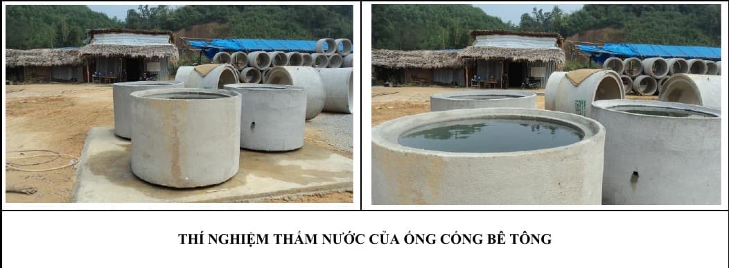 THÍ NGHIỆM THẤM NƯỚC CỦA ỐNG CỐNG BÊ TÔNG